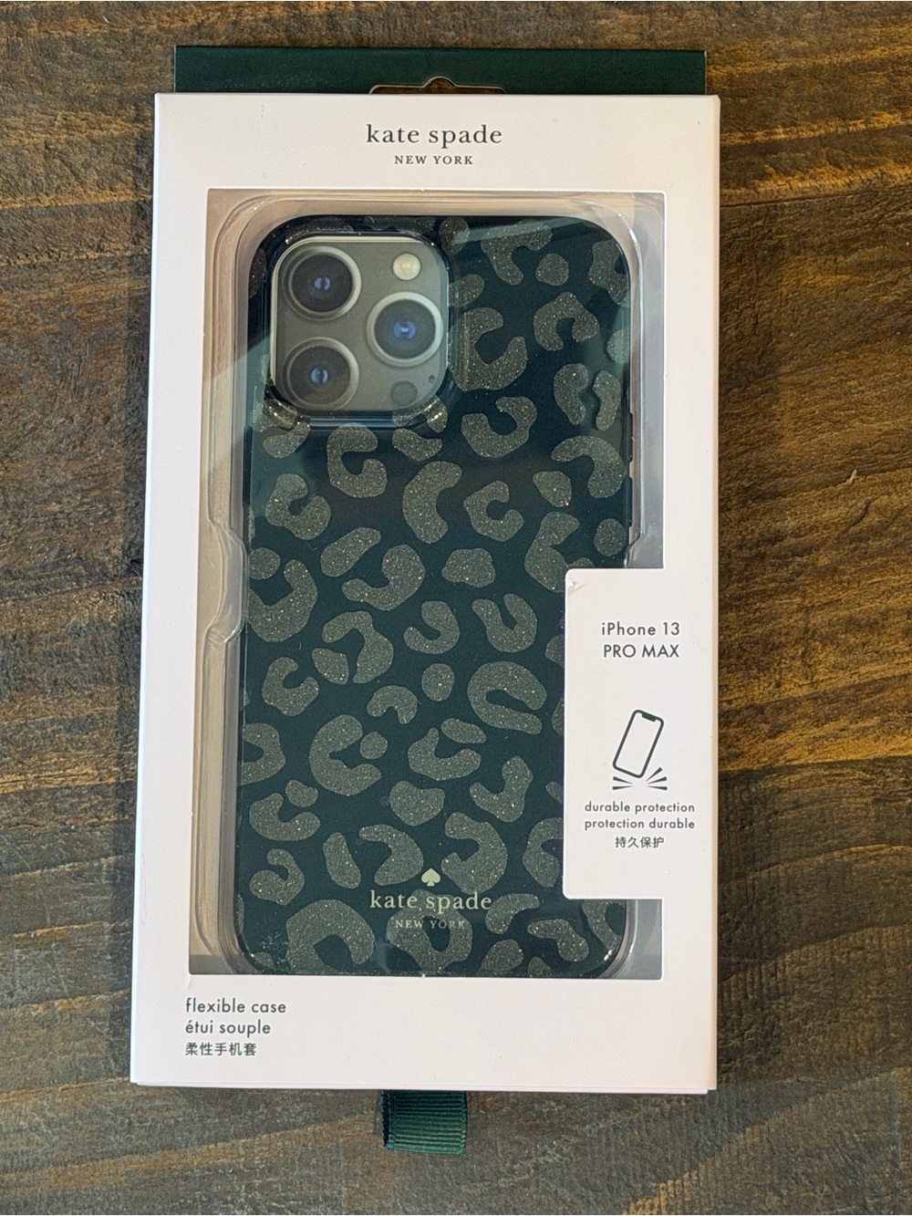 kate spade Black Glitter Leopard iPhone 13 Pro Max Case
